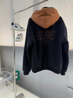 Maison Margiela Contrast Drawstring Hoodie - Black/Brown