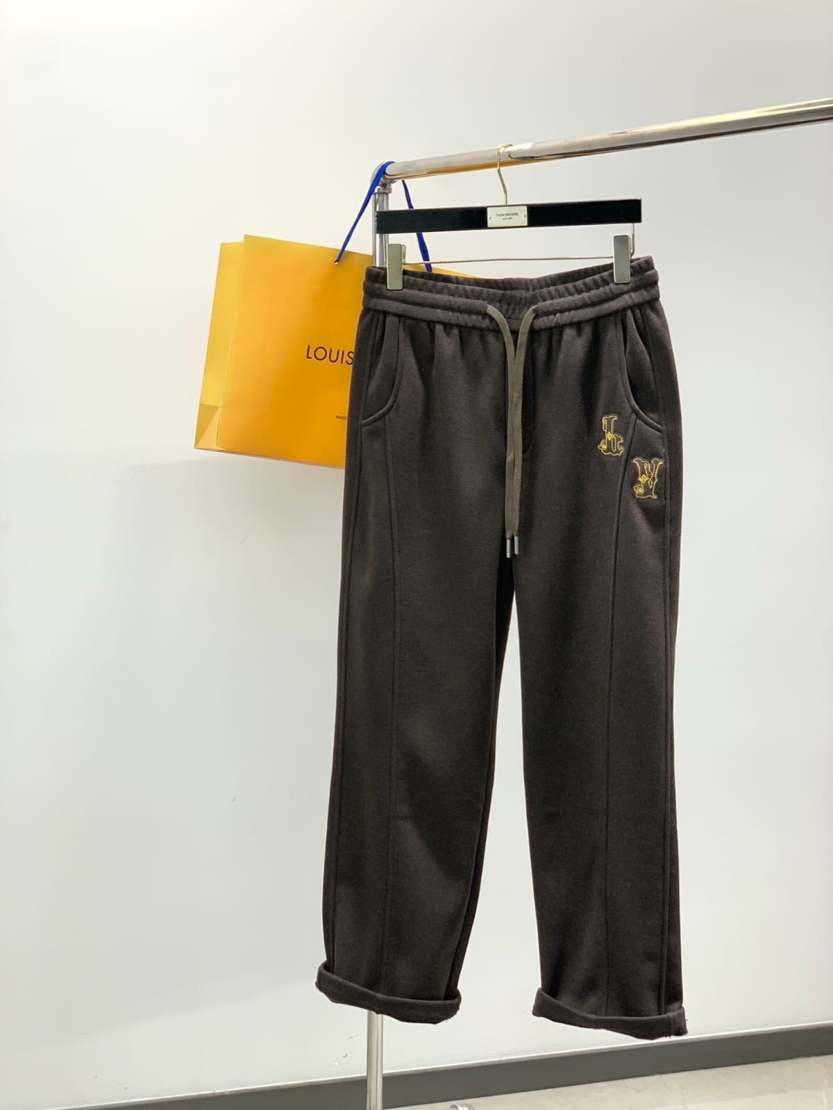 Louis Vuitton - Dark Brown Embroidered Logo Sweatpants