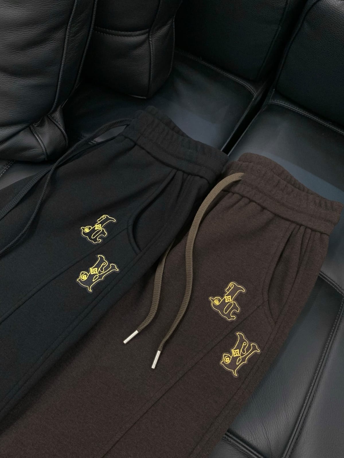 Louis Vuitton - Dark Brown Embroidered Logo Sweatpants