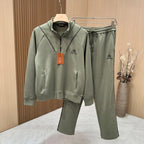 Loro Piana - Sage Green Contrast-Pipe Half-Zip Tracksuit Set
