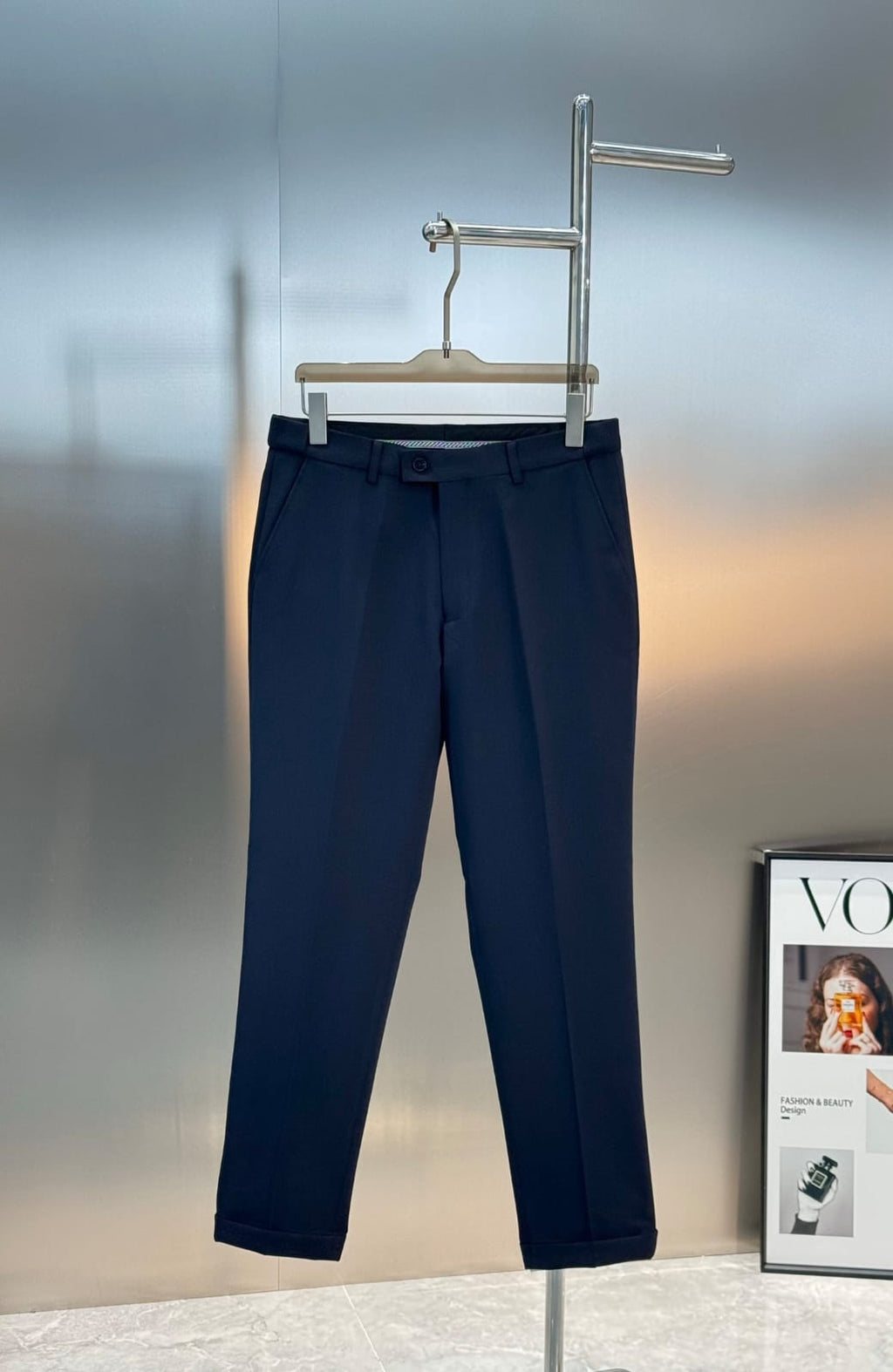Dolce & Gabbana - Navy Tailored Suit with Gold Embroidered Crest