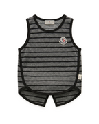Moncler Kids - Grey & Black Striped Two-Piece Tank Top and Shorts Set