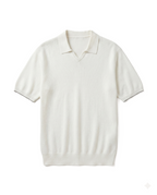 Brunello Cucinelli - Knit V-Collar Polo Shirt - Off-White