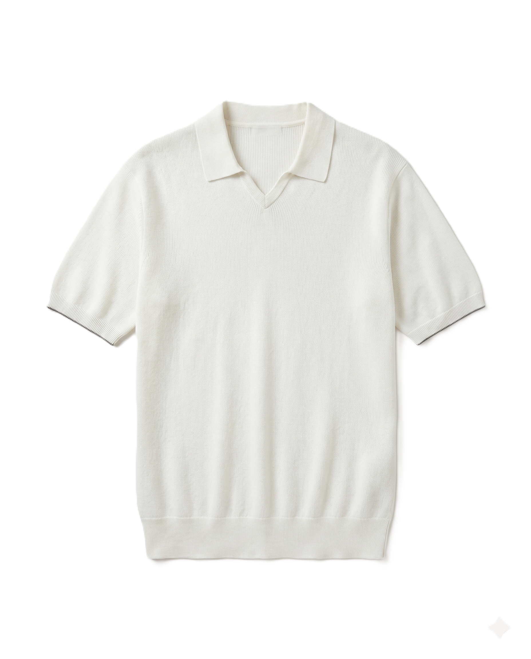 Brunello Cucinelli - Knit V-Collar Polo Shirt - Off-White