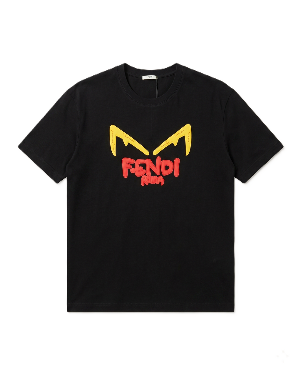 Fendi Black Bag Bugs & Graphic Logo Cotton T-Shirt