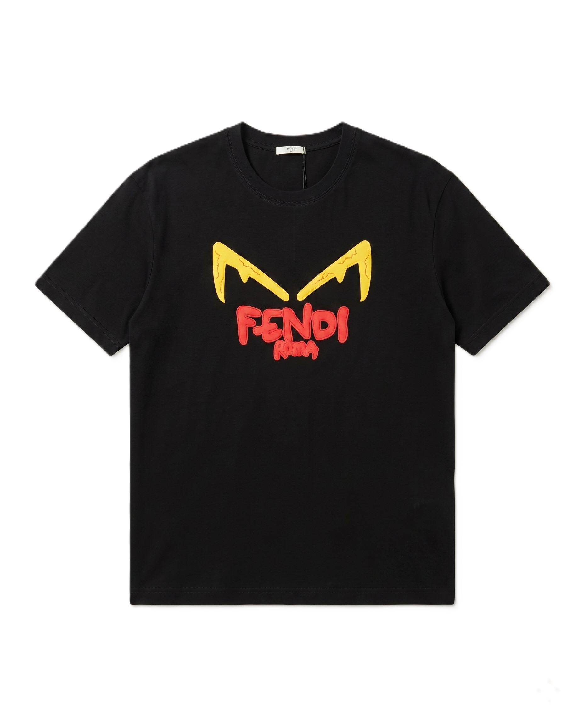 Fendi Black Bag Bugs & Graphic Logo Cotton T-Shirt