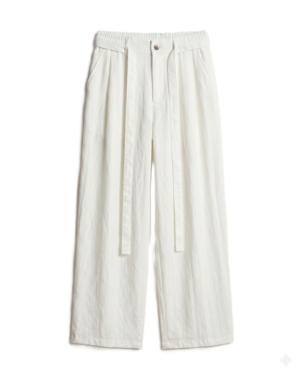 Valentino - White Wide-Leg Linen Trousers
