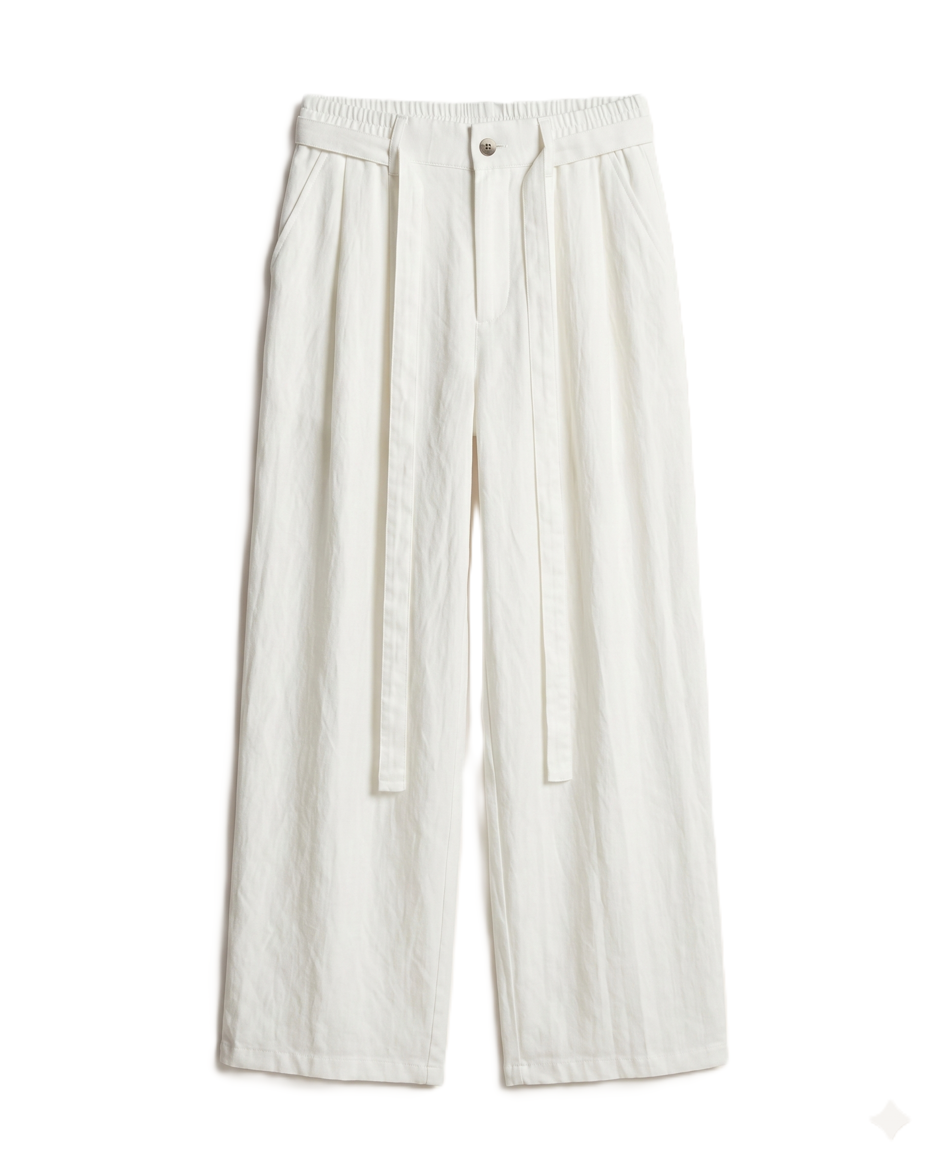 Valentino - White Wide-Leg Linen Trousers