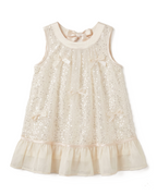 Chanel Kids - Sequined Tulle Bow Dress - Beige