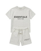 Essentials Fear of God Kids - Logo T-Shirt & Sweatshorts Set (Oatmeal Heather)