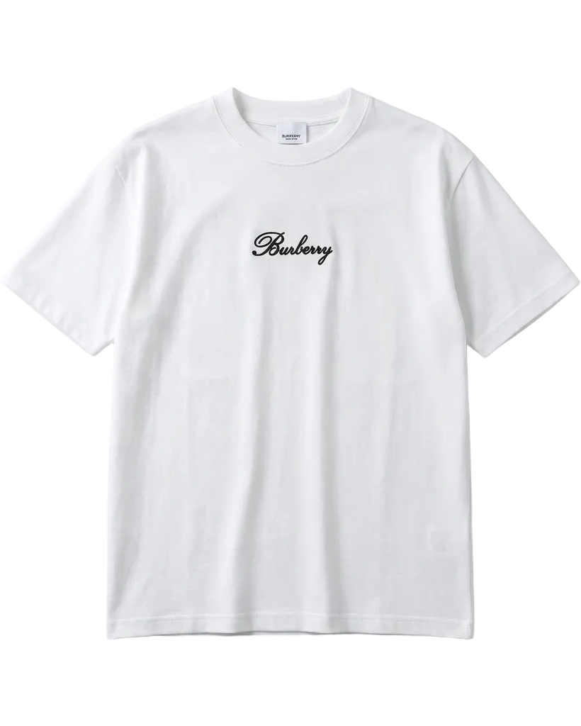 Burberry - Cursive Script Logo Heavyweight T-Shirt (Optic White)
