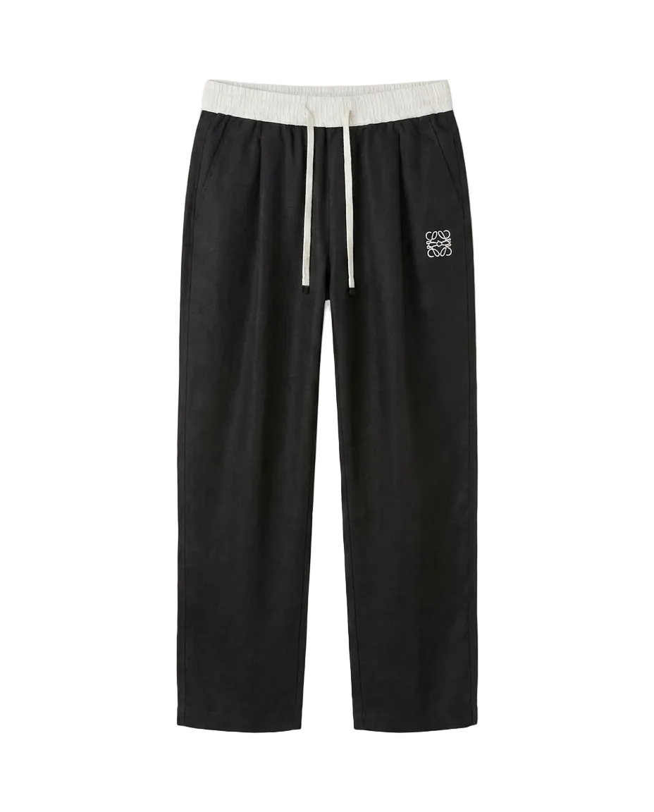 Loewe - Anagram Contrast Waistband Linen Trousers