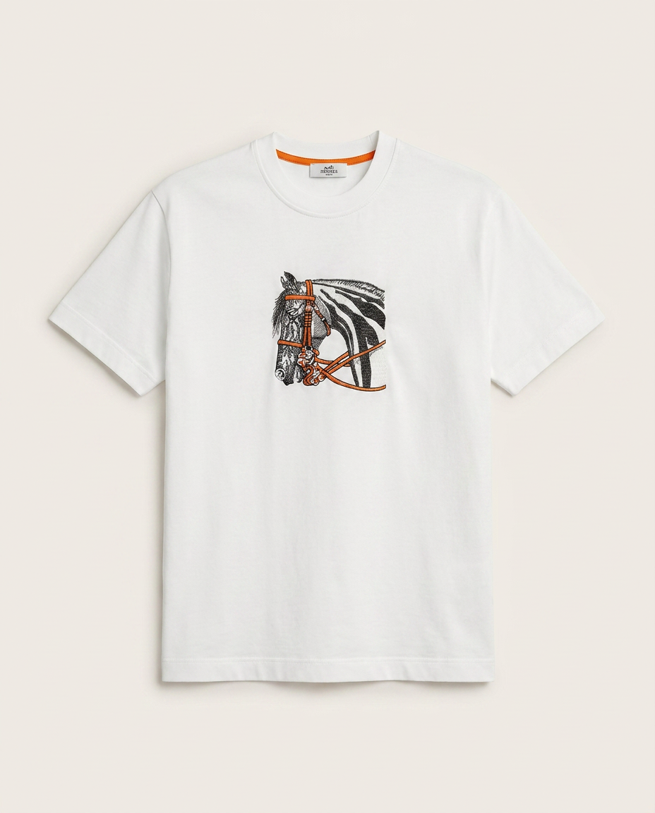 Hermès - Equestrian Horse Graphic Cotton T-Shirt