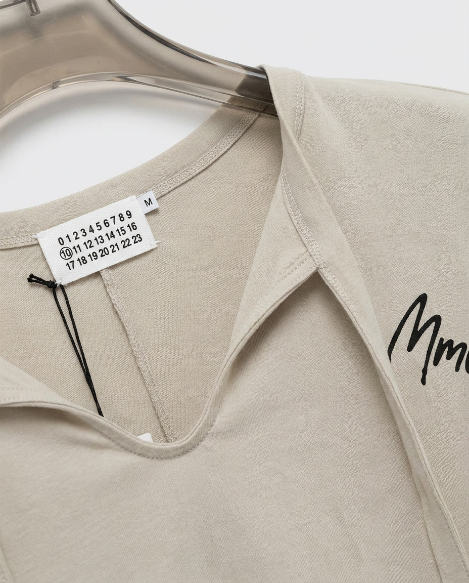 Maison Margiela - MM6 Scarf-Detail Cotton Jersey T-Shirt
