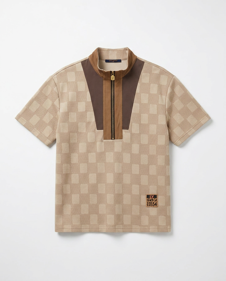 Louis Vuitton - Damier Azur Knit Collar Resort Set